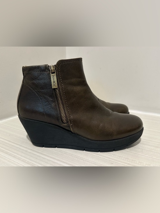 Bussola Shoes - Bussola Bella Wedge Ankle Boots Booties Brown Leather Women’s EU 38 US 7